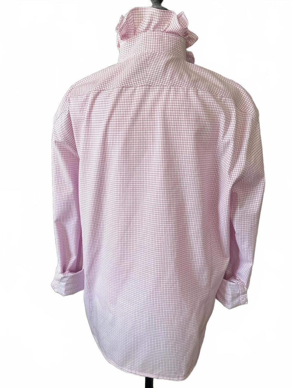 Upcycled Men's Button Up Dress Shirt with Ruffle Collar | One of One - Picture 5 of 9